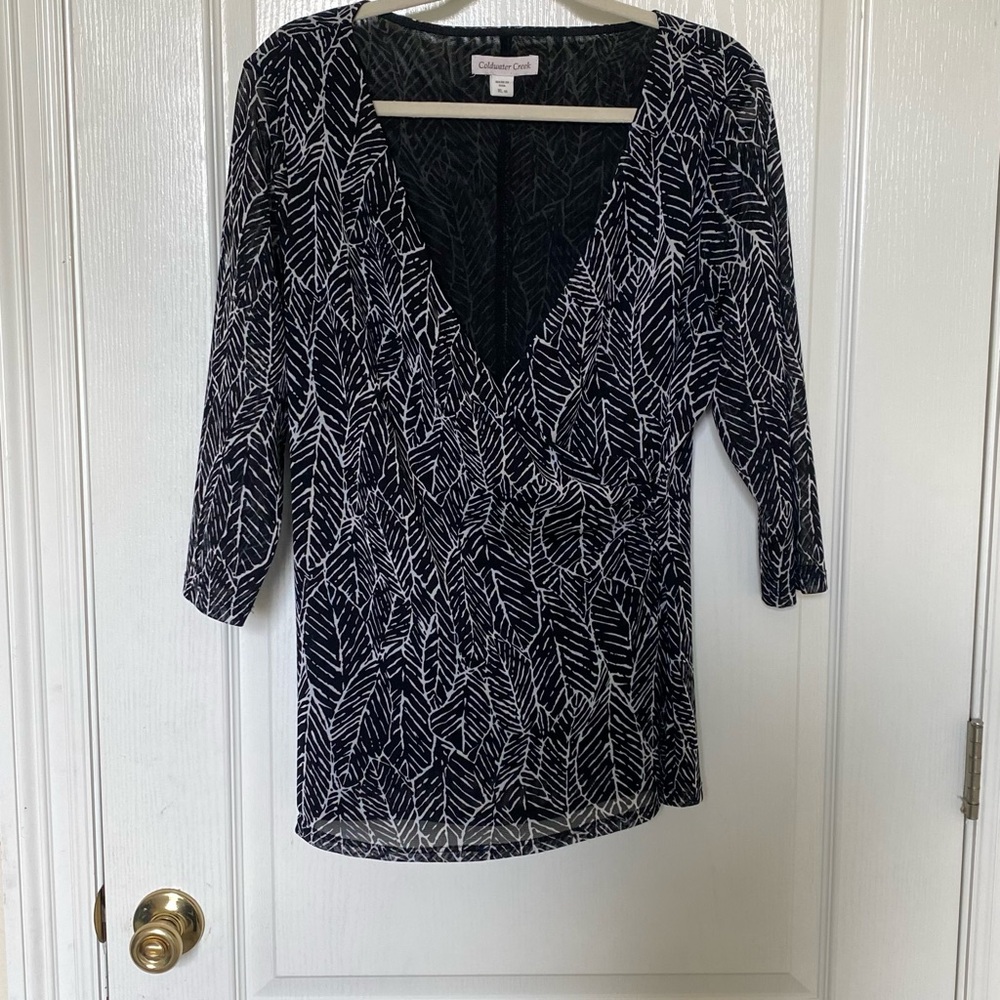 Coldwater Creek Elegant Black and White Top